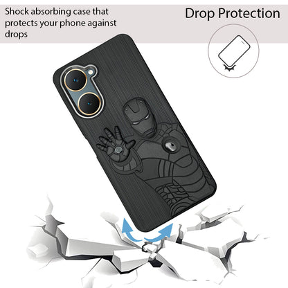 IR Superhero Action Case with Metallic Camera Ring for Vivo Y18(4G)