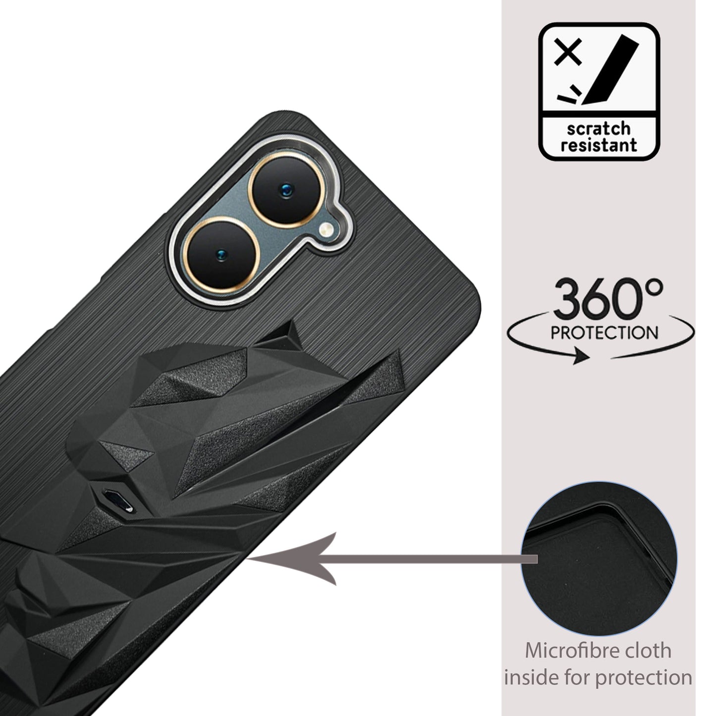 Bt Superhero Case with Camera Ring for Vivo Y18E