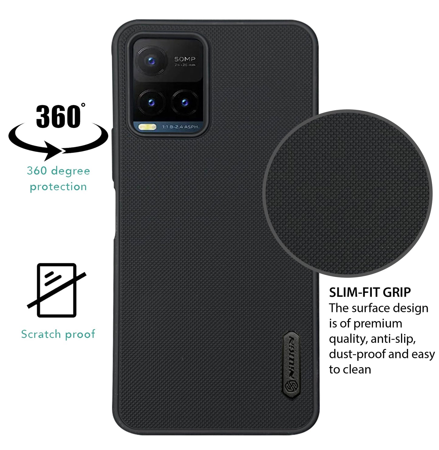 NIUKIN Super Frosted Dotted Case for Vivo Y21 5G