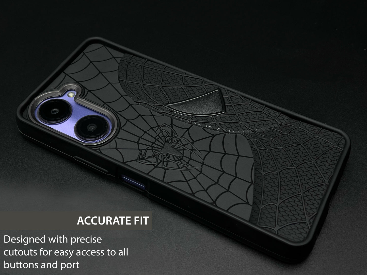 Sp Superhero Web Case with Metallic Camera Ring for Vivo Y28s (5G)