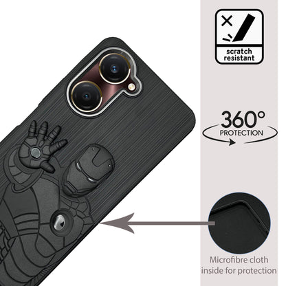 IR Superhero Action Case with Metallic Camera Ring for IQOO Z9 Lite(5G)