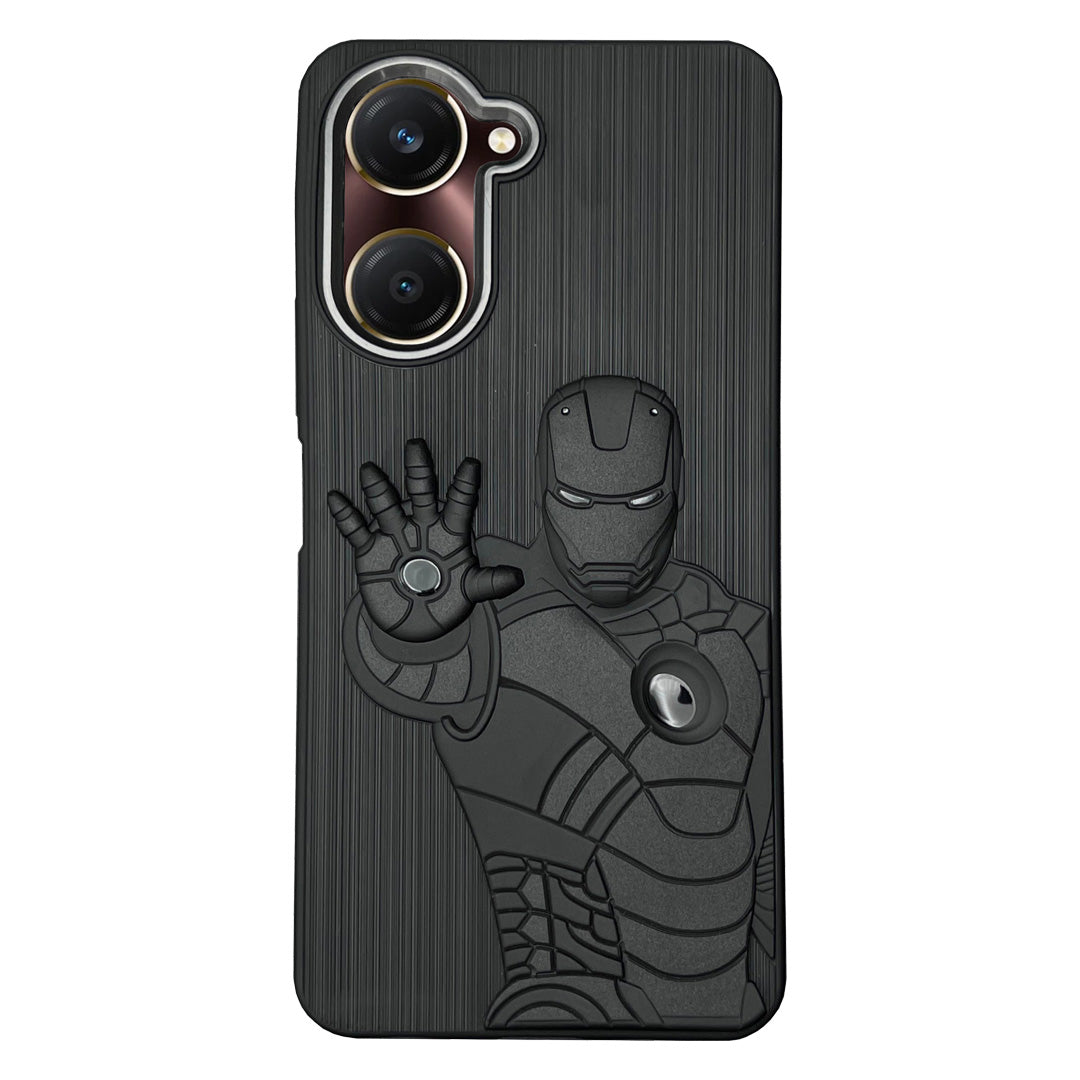 IR Superhero Action Case with Metallic Camera Ring for IQOO Z9 Lite(5G)