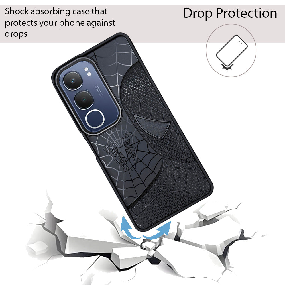 Sp Superhero Web Case with Metallic Camera Ring for Vivo Y19s(5G)