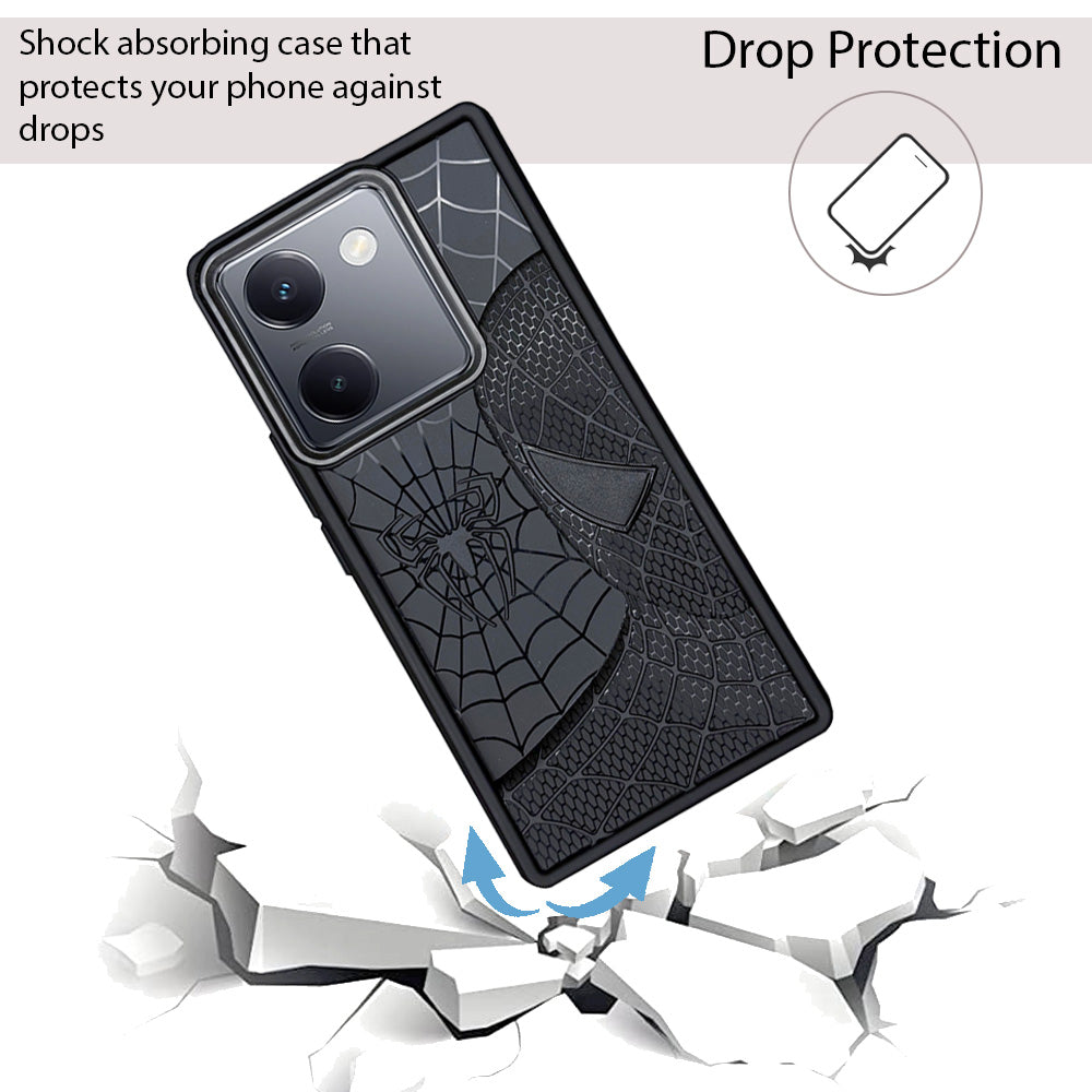 Sp Superhero Web Case with Metallic Camera Ring for Vivo Y200 Pro(5G)