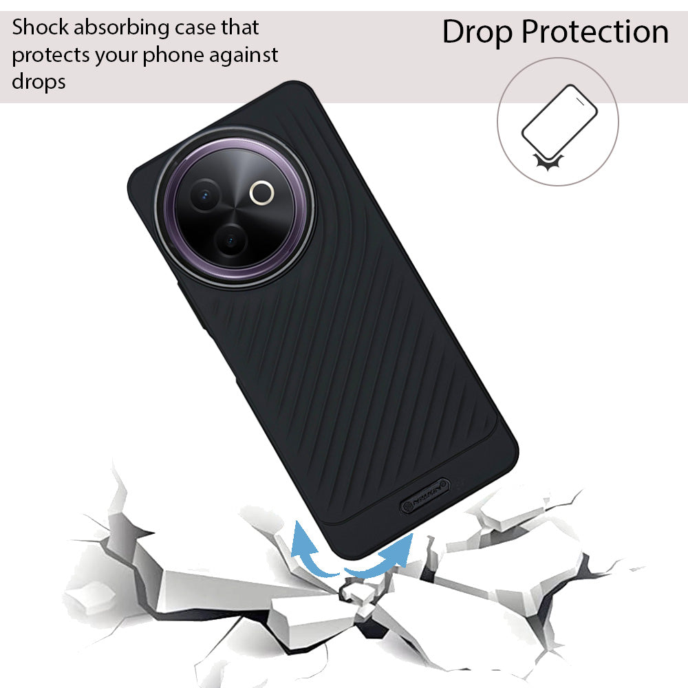 Ripple Wave Case with Metallic Camera Ring for Vivo Y39(5G)