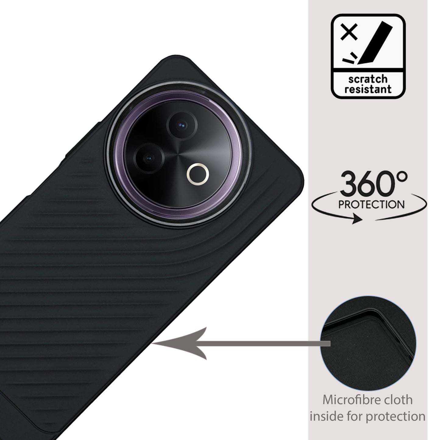 Ripple Wave Case with Metallic Camera Ring for Vivo Y39(5G)
