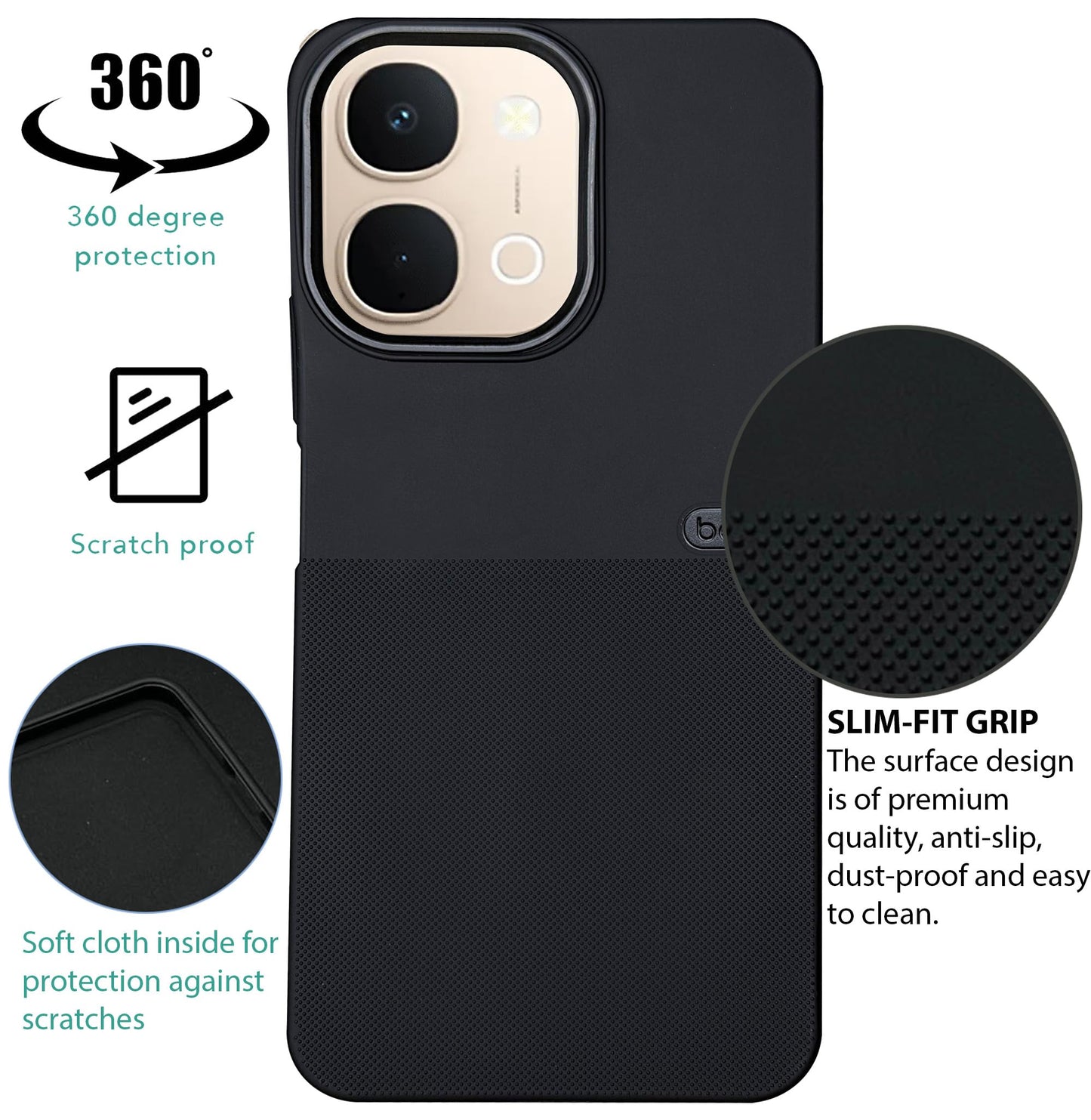 BEOTS Rugged back case with Camera Ring for Vivo Y51 Pro