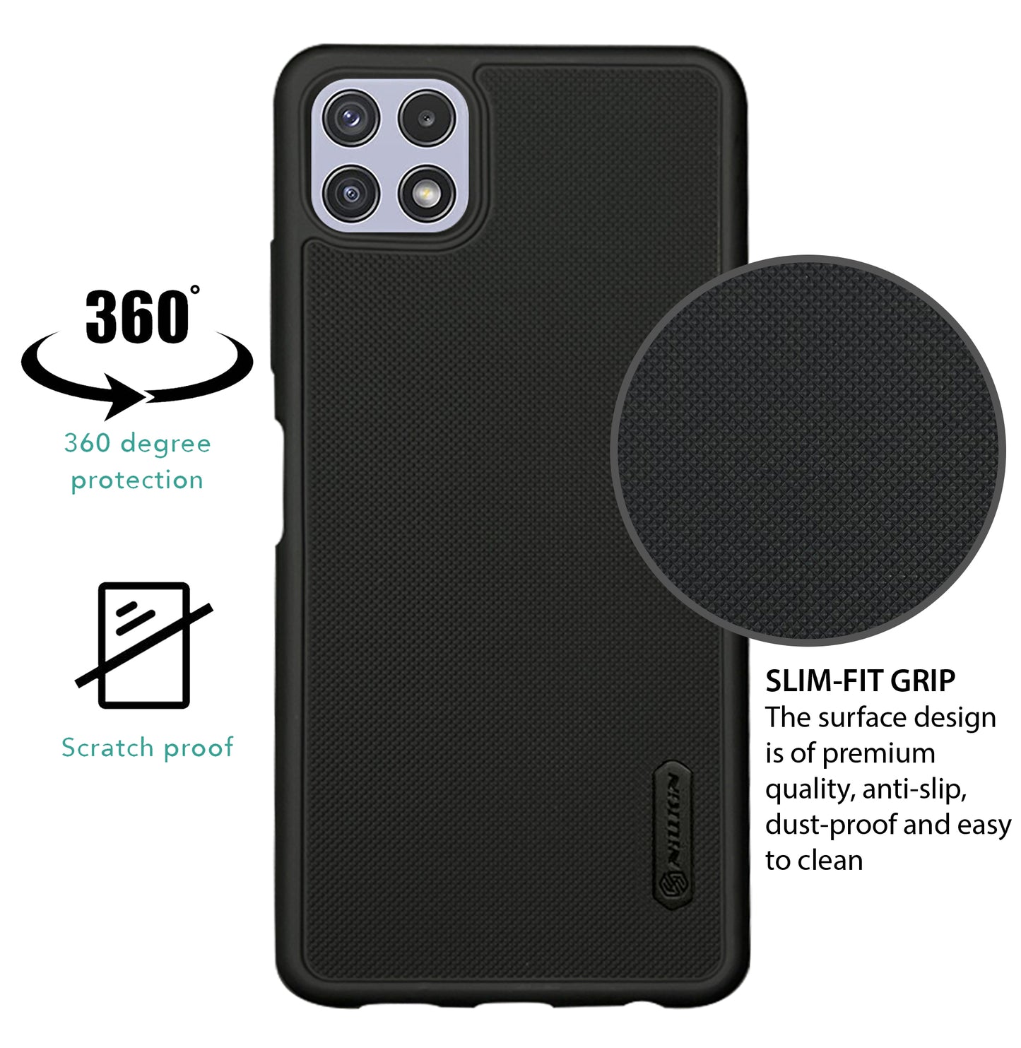 NIUKIN Super Frosted Dotted Case for Samsung A22 5G