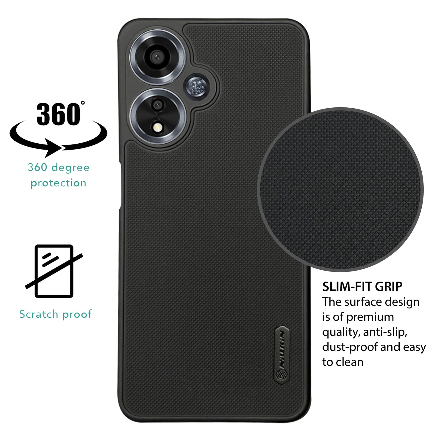 NIUKIN Super Frosted Dotted Case for Oppo A59 5G