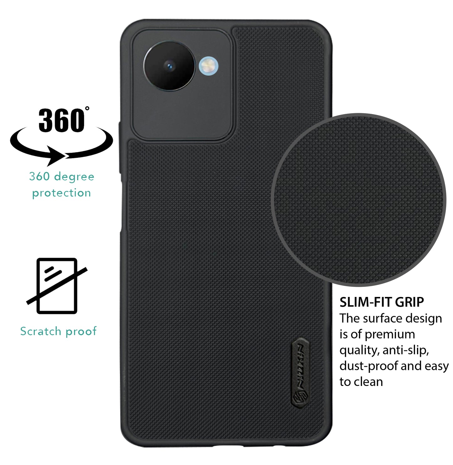 NIUKIN Super Frosted Dotted Case for Realme C30