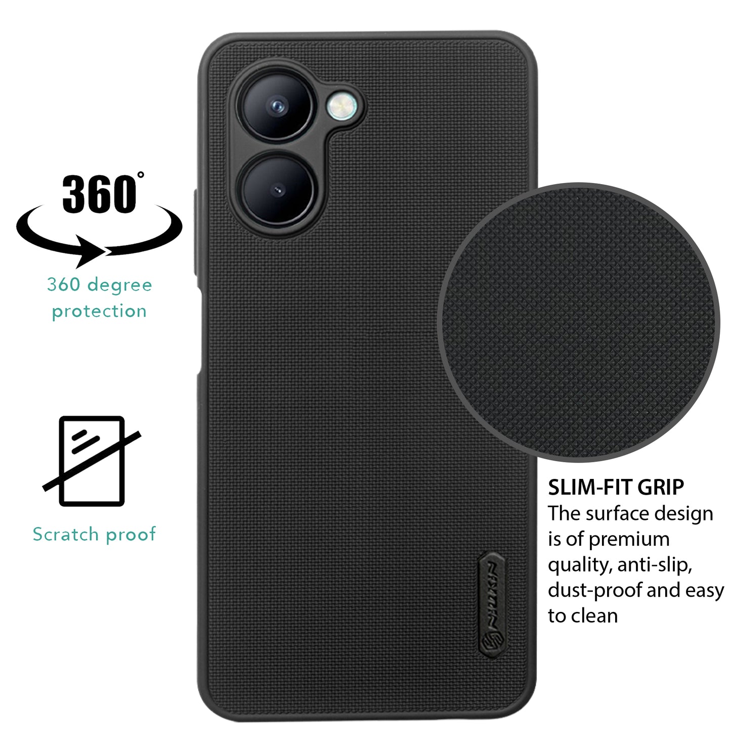 NIUKIN Super Frosted Dotted Case for Realme C33