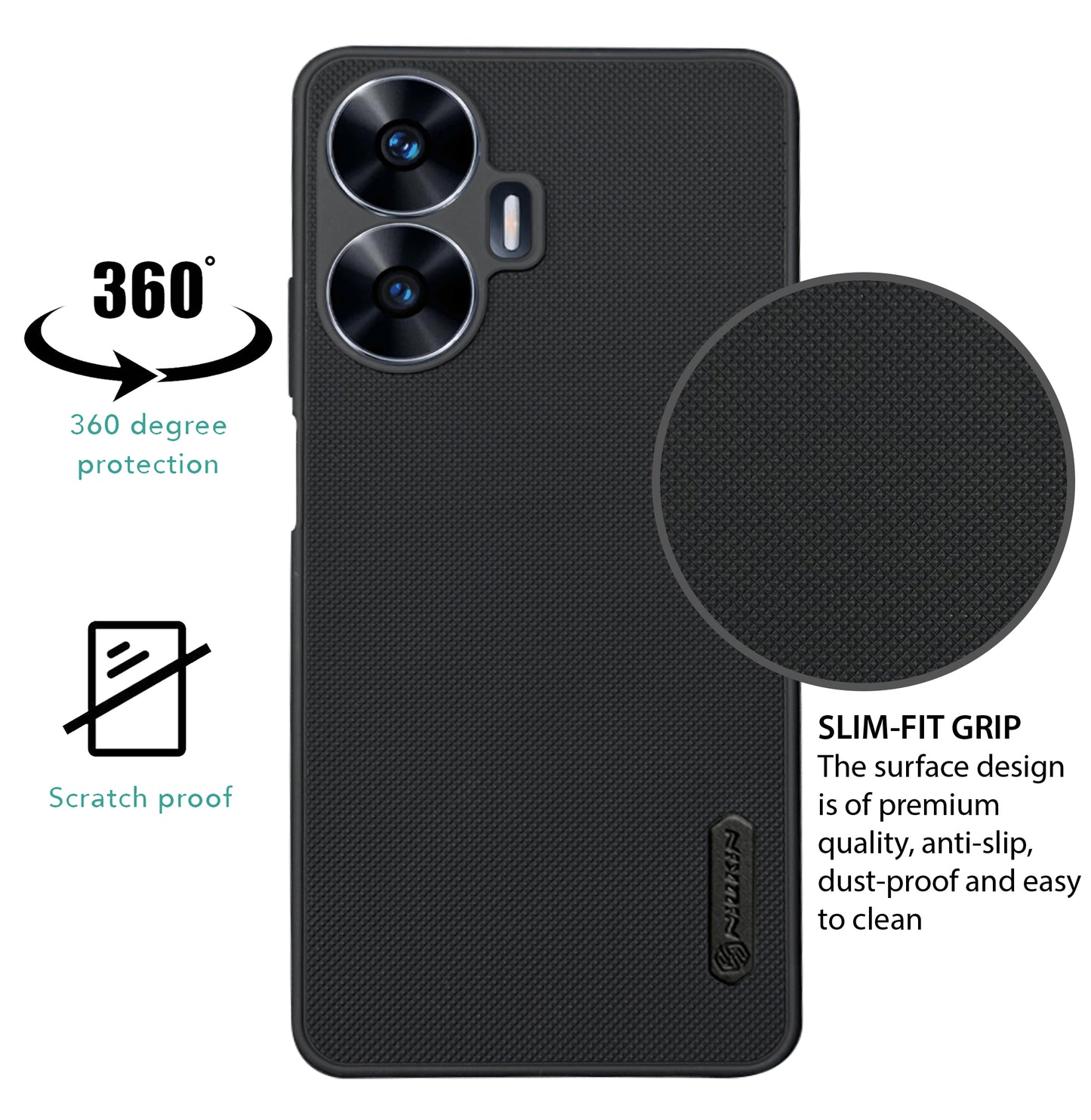 NIUKIN Super Frosted Dotted Case for Realme C55