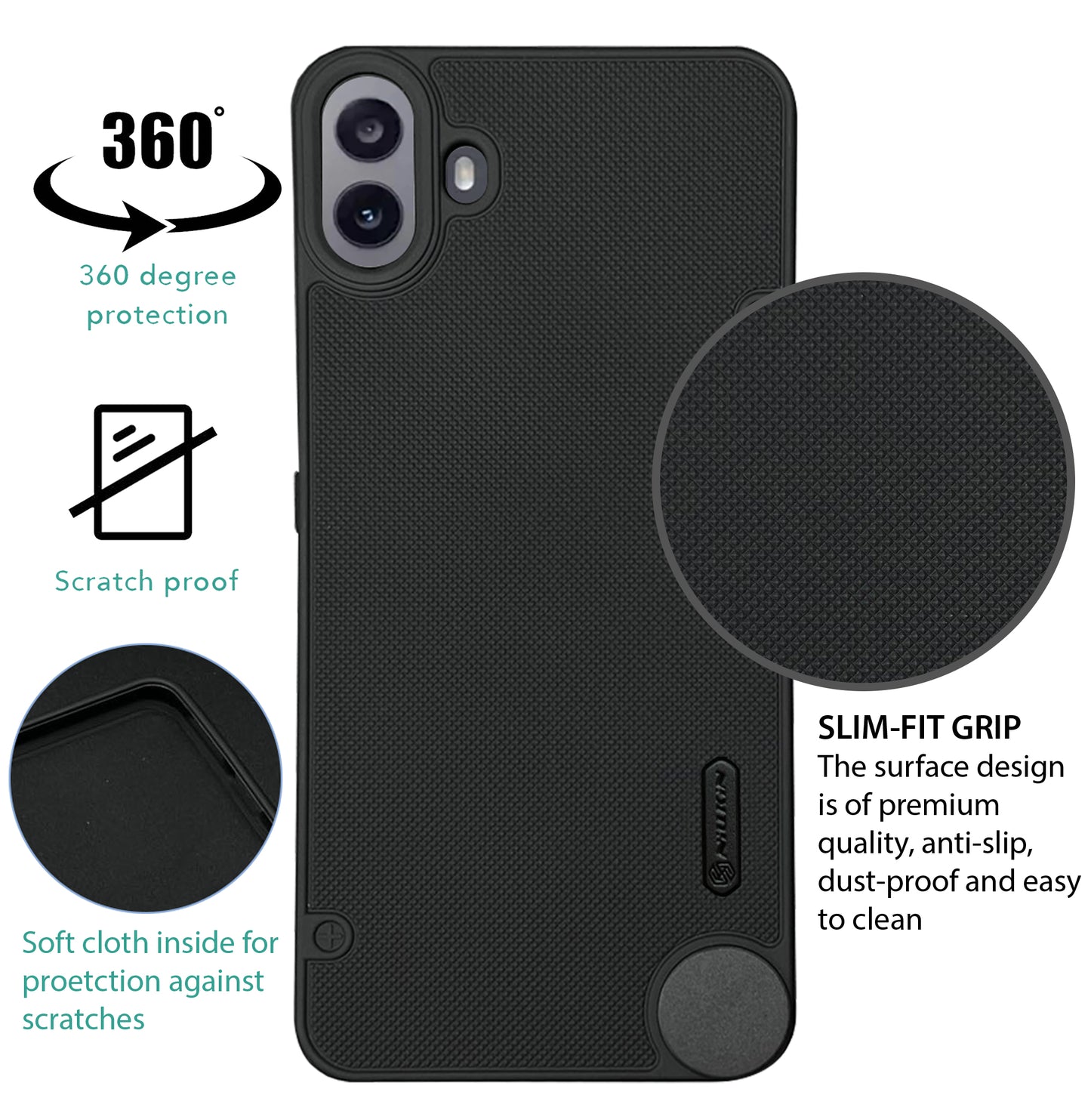 NIUKIN Super Frosted Dotted Case for CMF by Nothing Phone 1