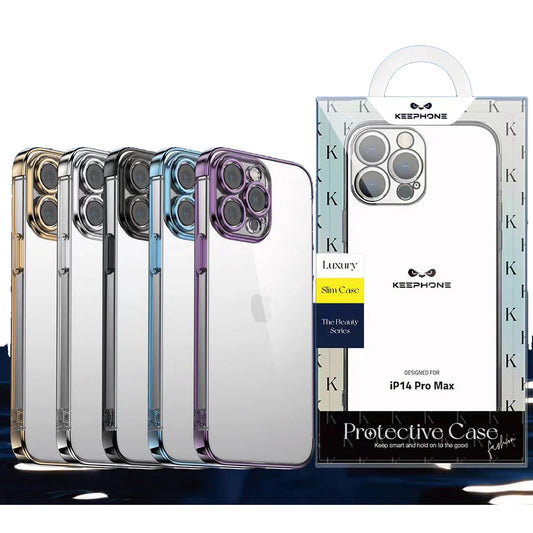 Keephone Slim Transparent Cases with Chrome Border for iPhone 14