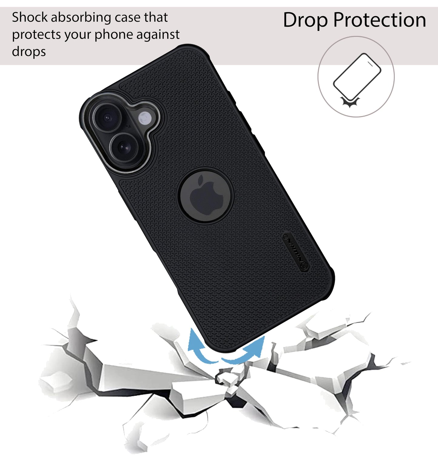 Niukin Grip Guard Back Case with Camera Ring for iPhone 16