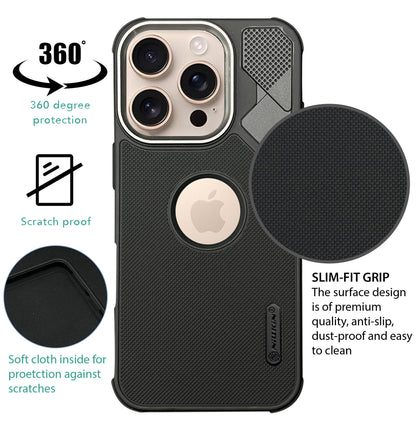 NIUKIN Fancy Super Frosted Dotted Case with Camera Ring for iPhone 16 Pro