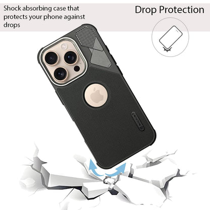 NIUKIN Fancy Super Frosted Dotted Case with Camera Ring for iPhone 16 Pro