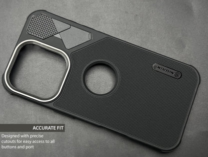 NIUKIN Fancy Super Frosted Dotted Case with Camera Ring for iPhone 16 Pro