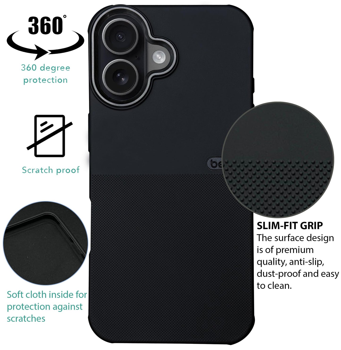 BEOTS Rugged back case with Camera Ring for iPhone 17