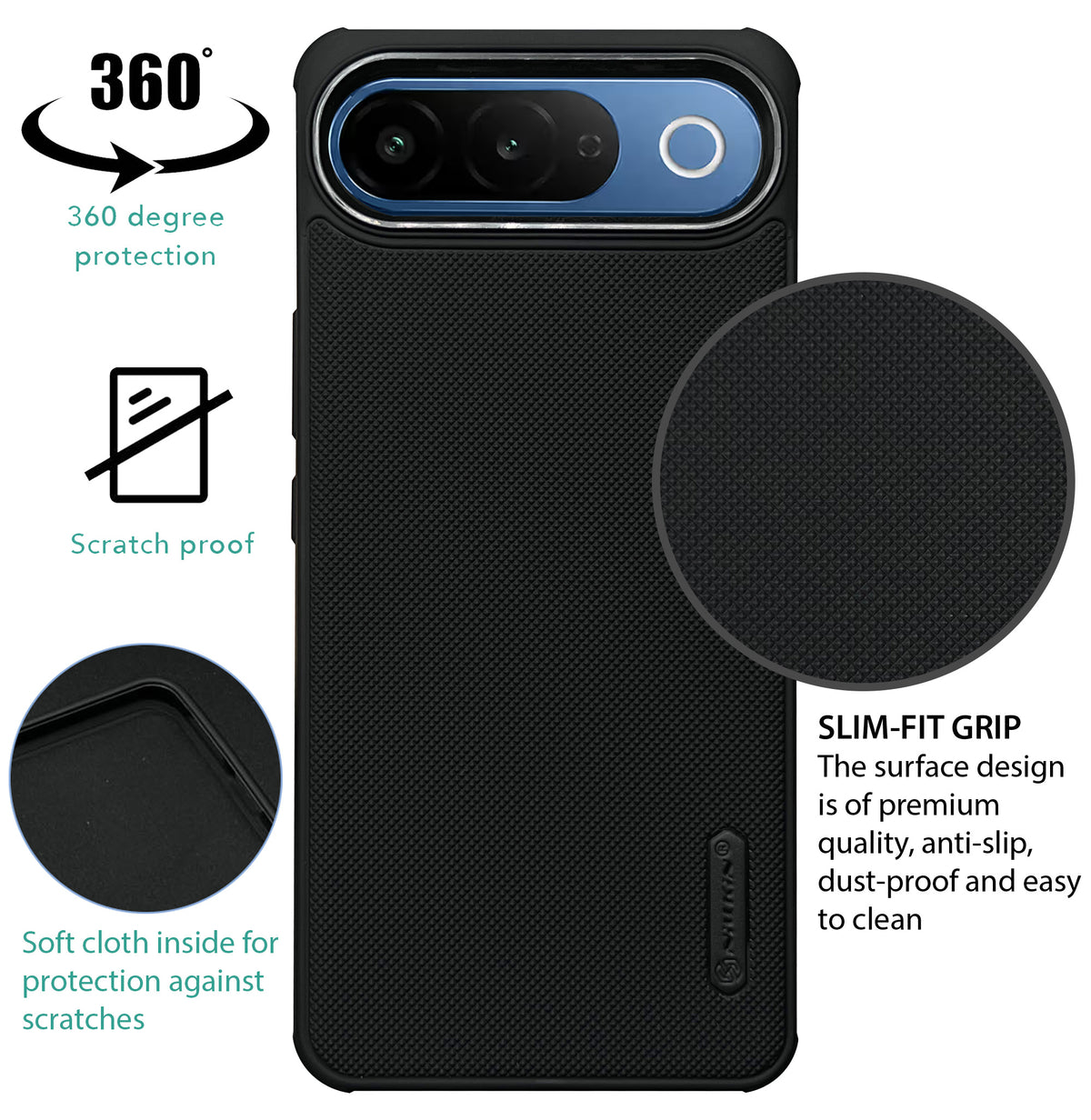 NIUKIN Super Frosted Dotted Case with Camera Ring for iQOO Z11