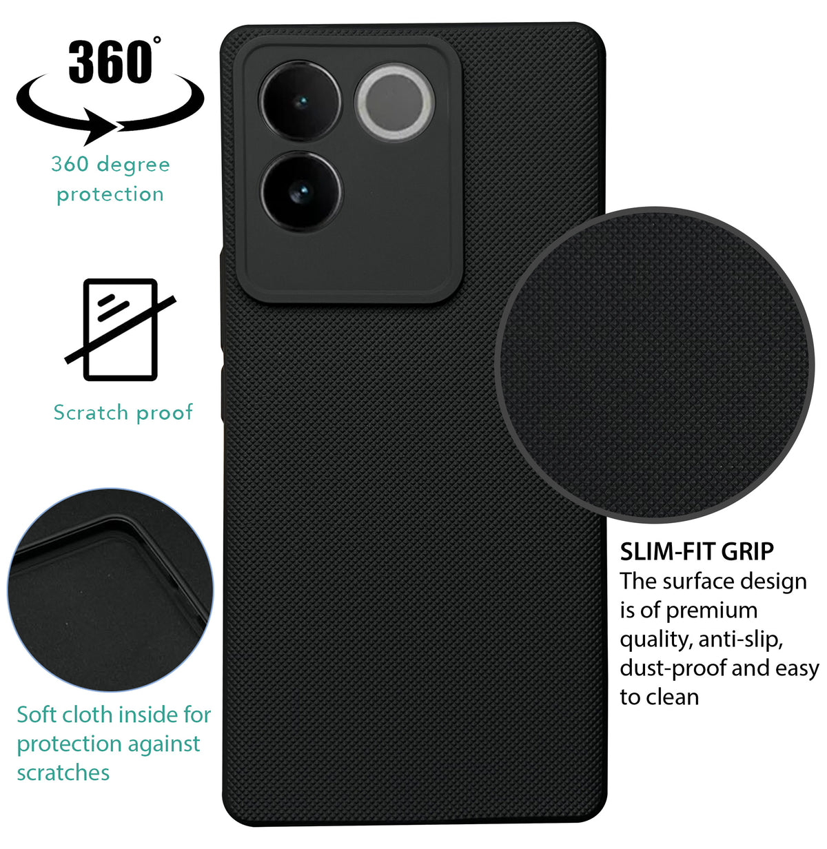 NIUKIN Super Frosted Dotted Case for iQOO Z7 Pro 5G