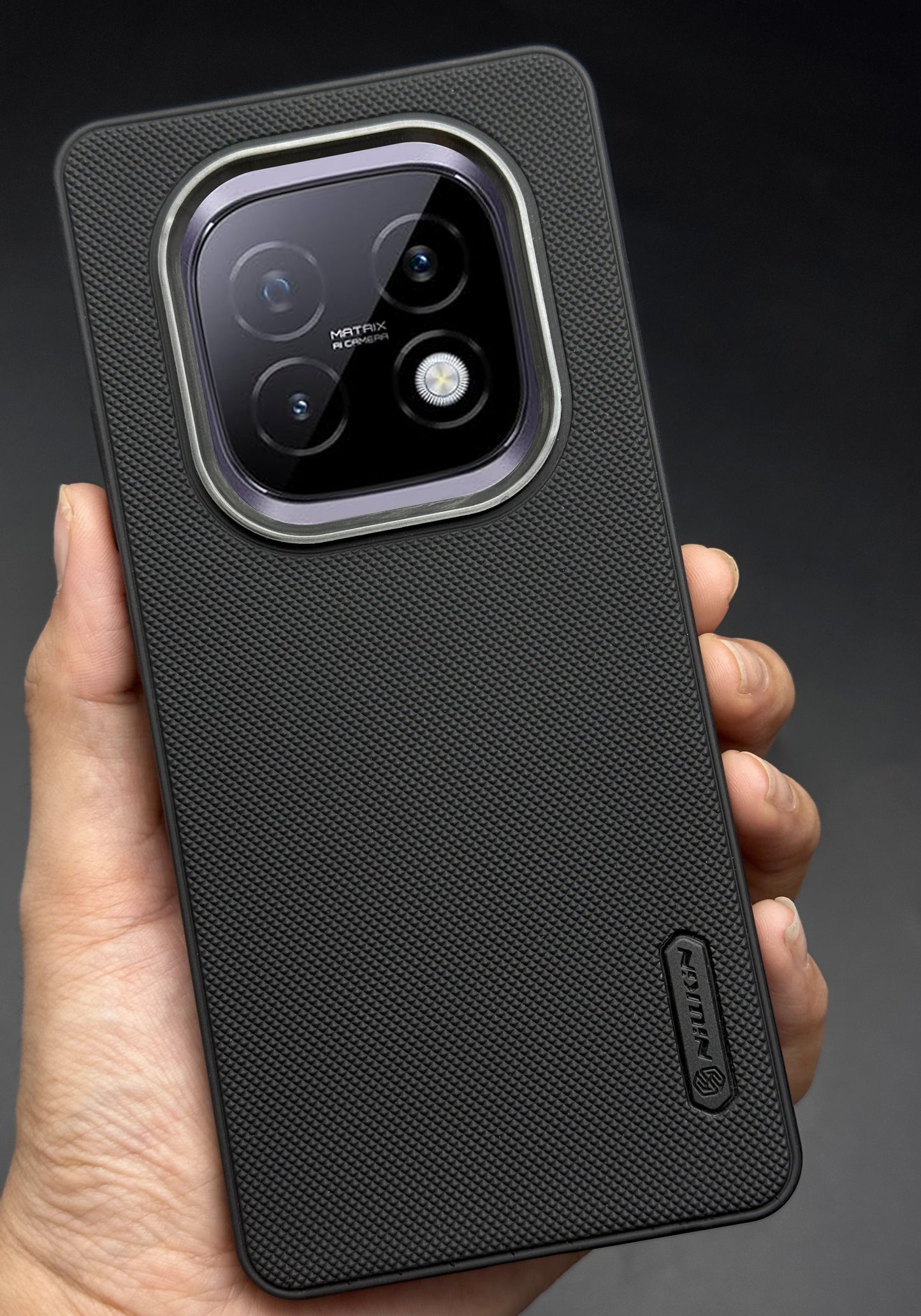 NIUKIN Super Frosted Dotted Case with Camera Ring for Realme Narzo 70 Turbo