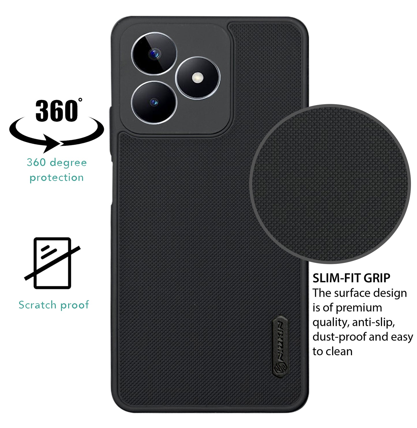 NIUKIN Super Frosted Dotted Case for Realme C53