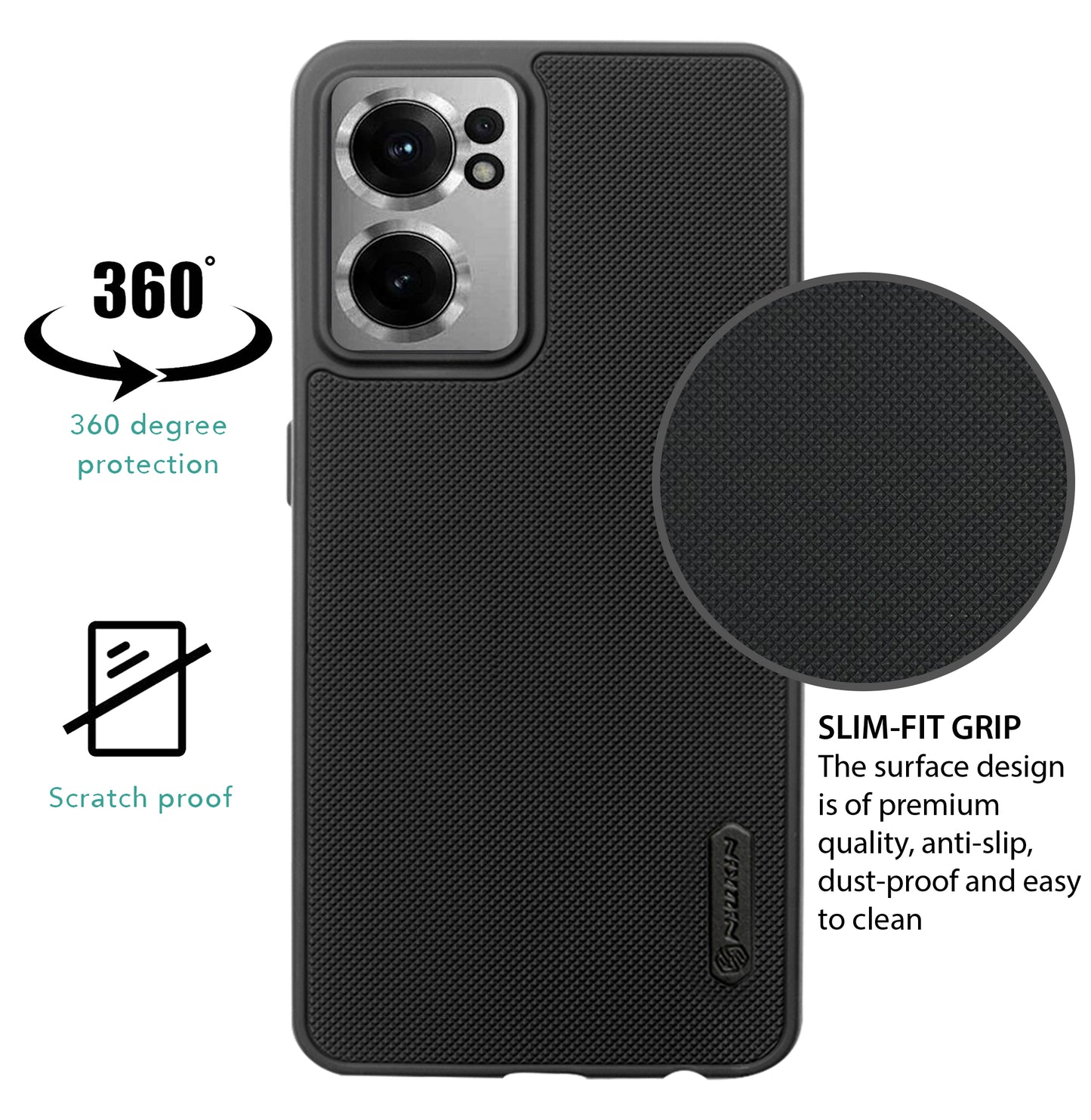 NIUKIN Super Frosted Dotted Case for Oneplus Nord CE 2