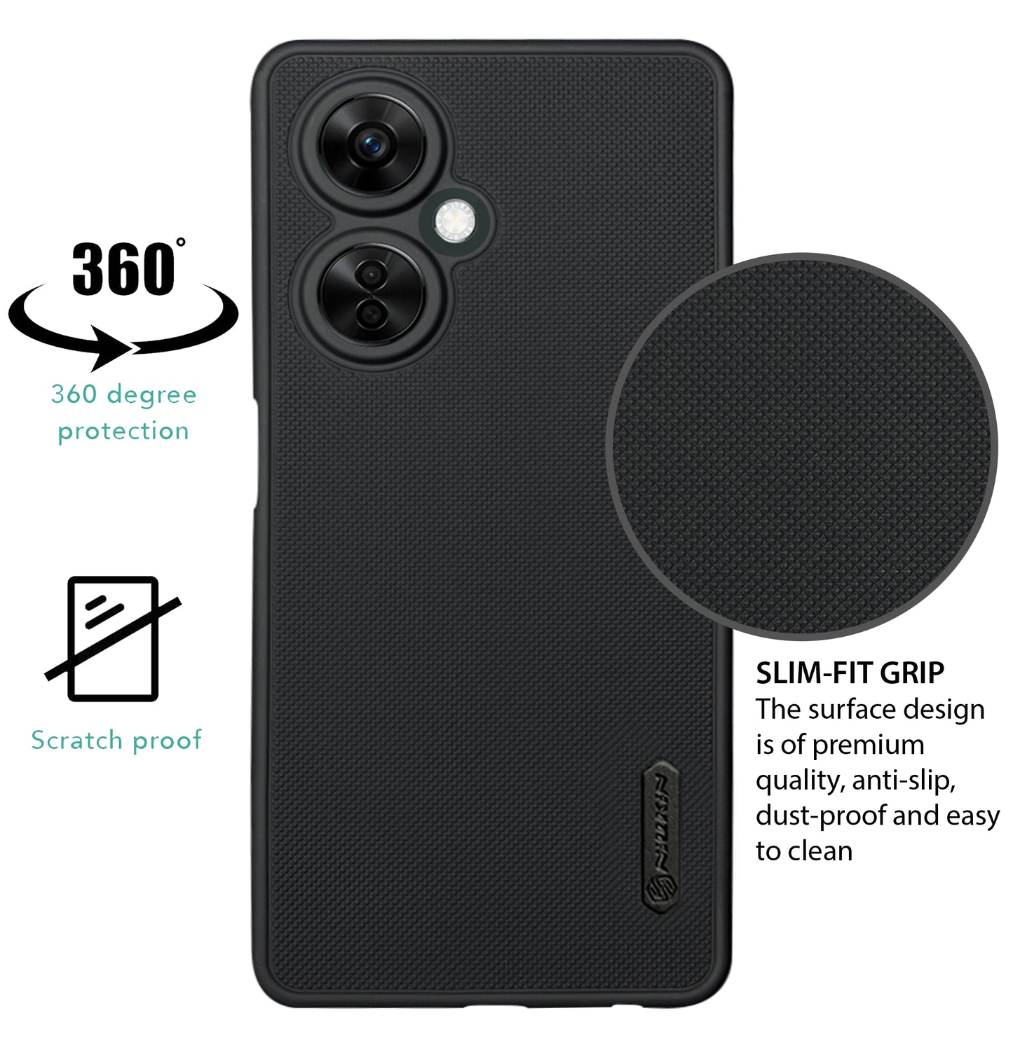 NIUKIN Super Frosted Dotted Case for Oneplus Nord CE 3 Lite