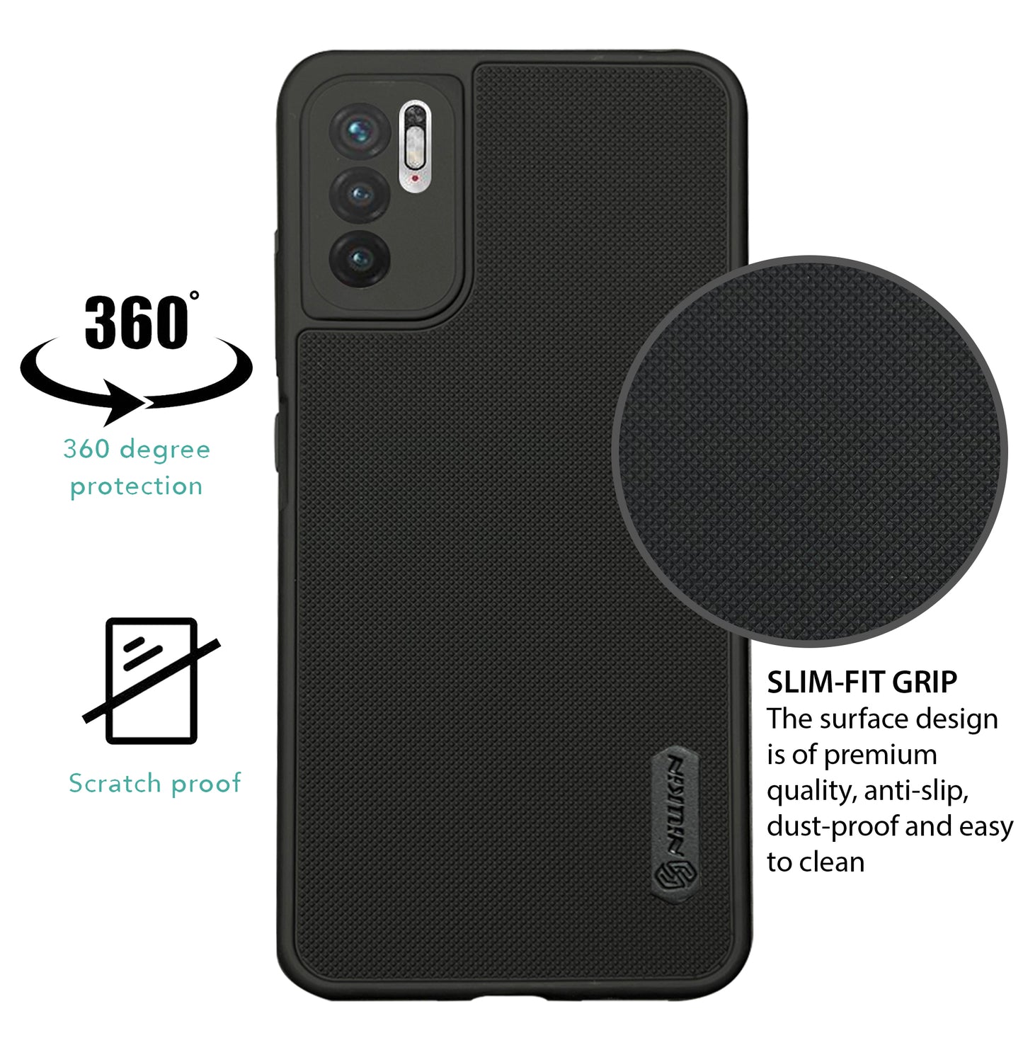 NIUKIN Super Frosted Dotted Case for Xiaomi Note 10T