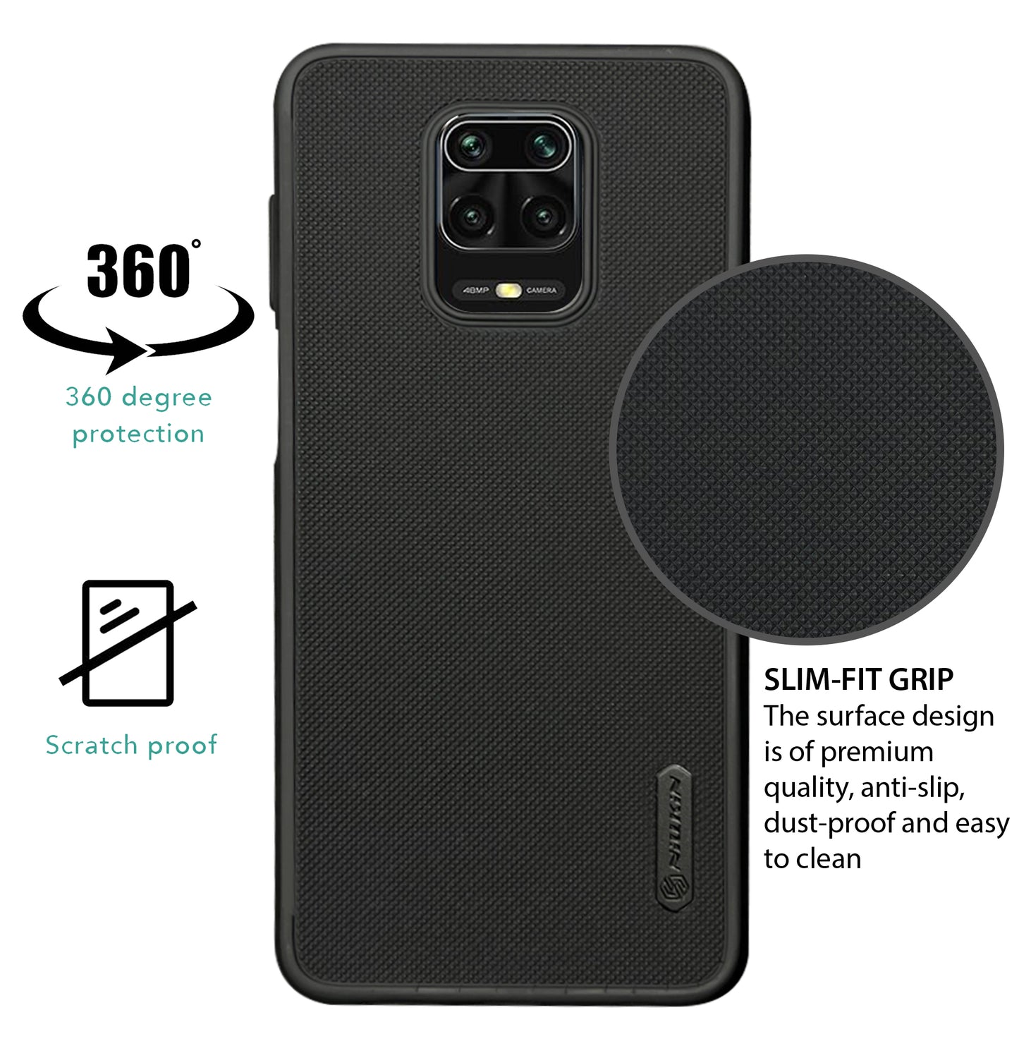 NIUKIN Super Frosted Dotted Case for Xiaomi Note 9 Pro
