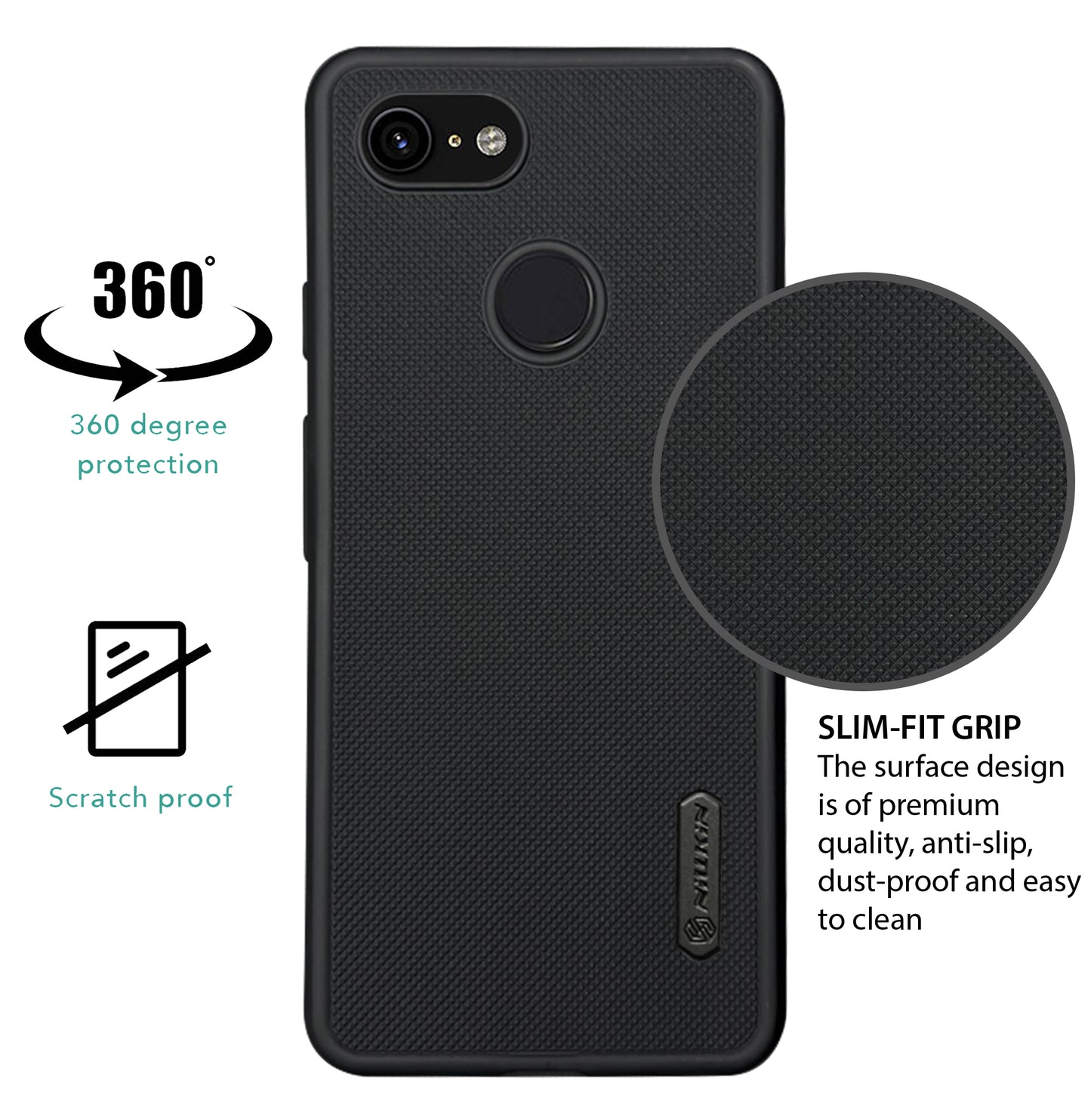 NIUKIN Super Frosted Dotted Case for Google Pixel 3