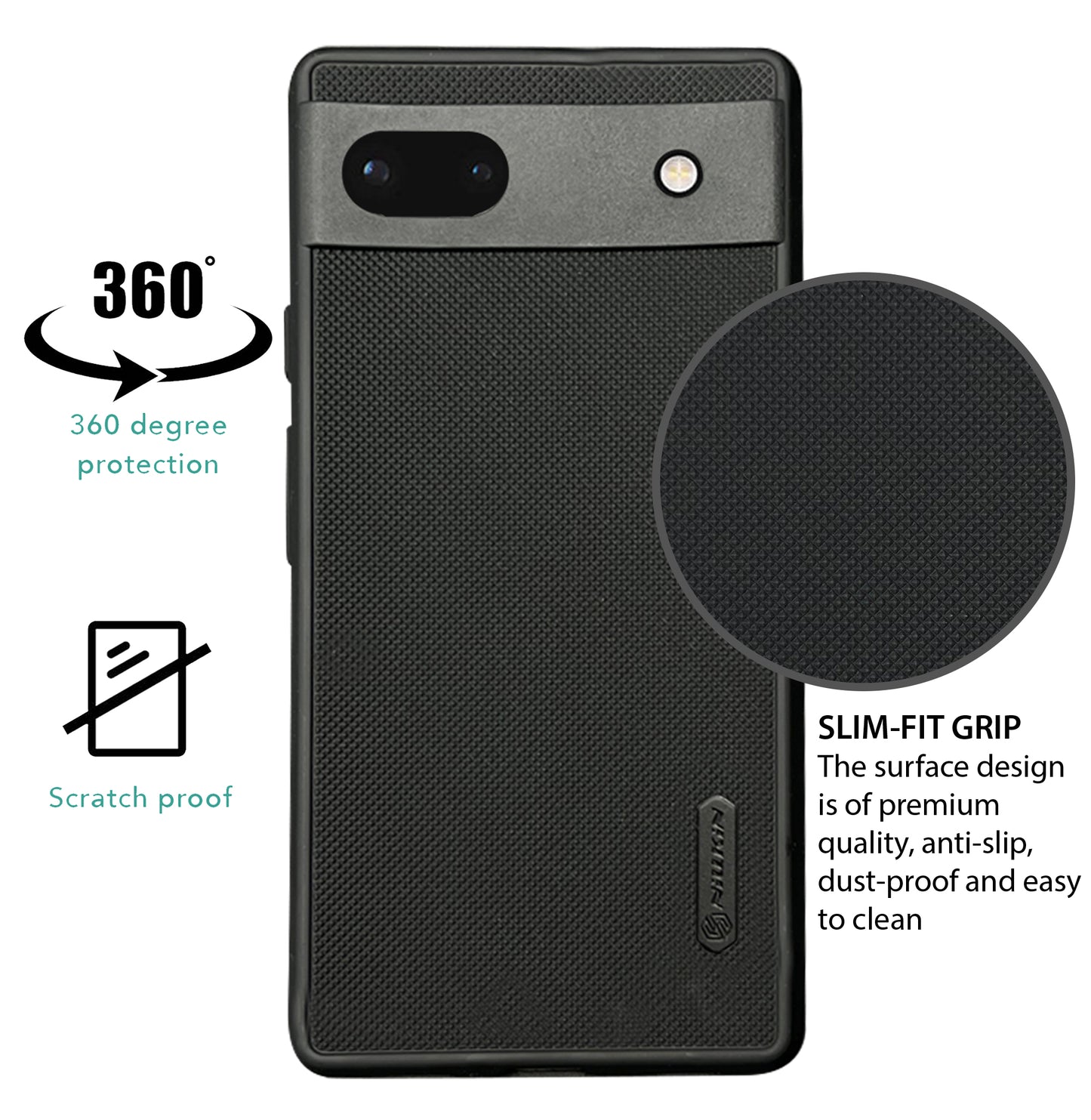 NIUKIN Super Frosted Dotted Case for Google Pixel 6A