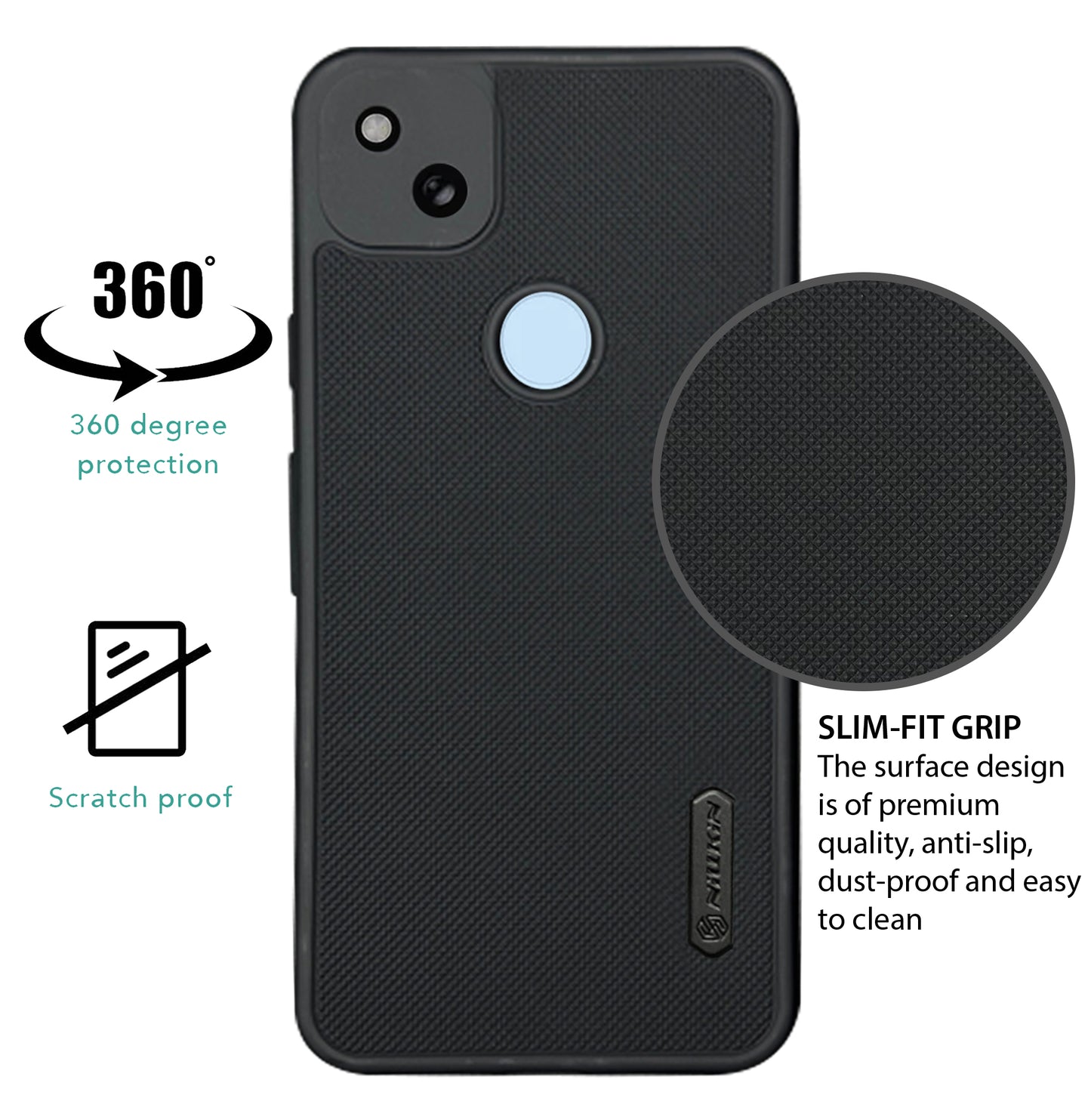 NIUKIN Super Frosted Dotted Case for Google Pixel 4A