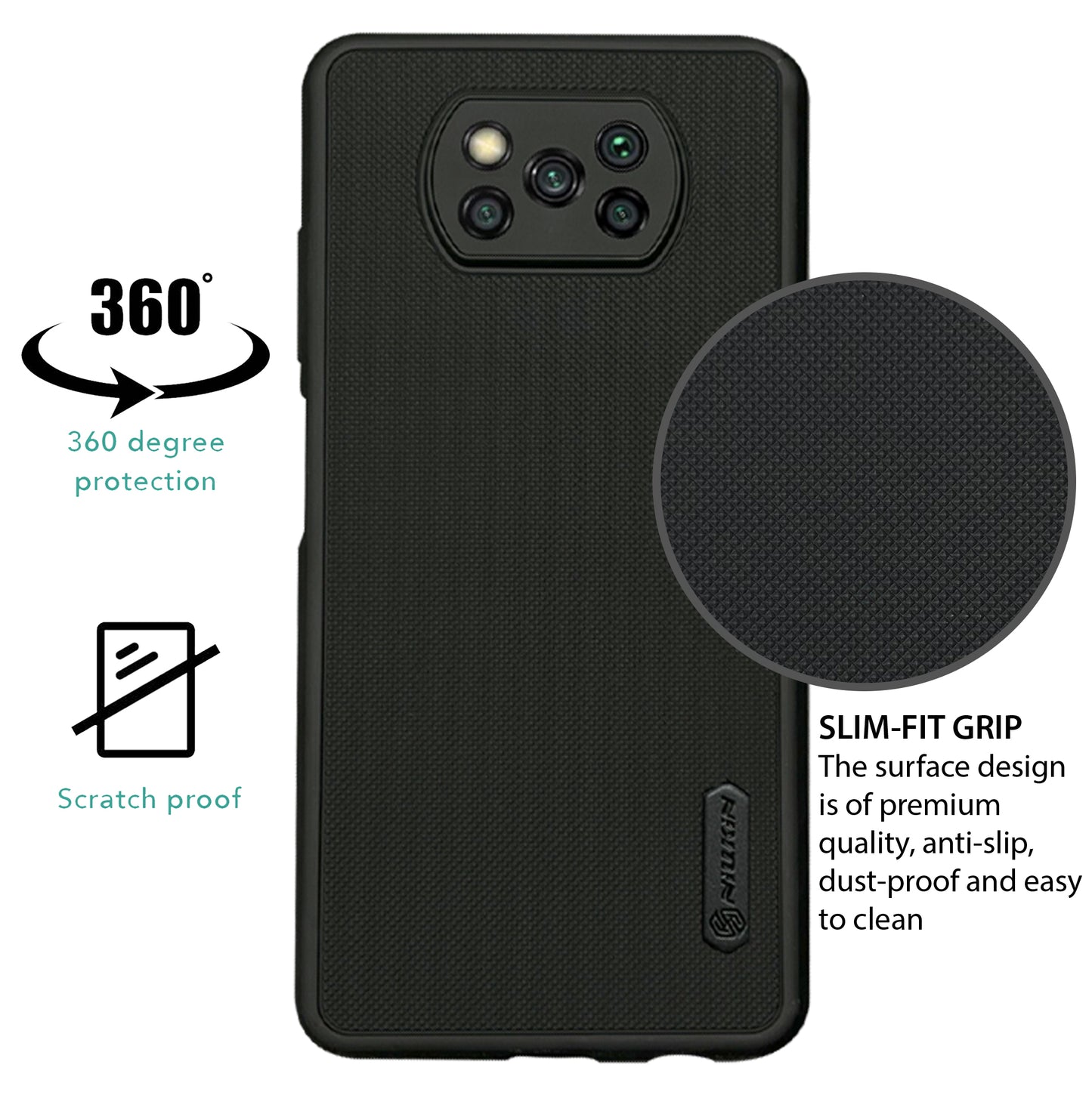 NIUKIN Super Frosted Dotted Case for Xiaomi Poco X3 Pro