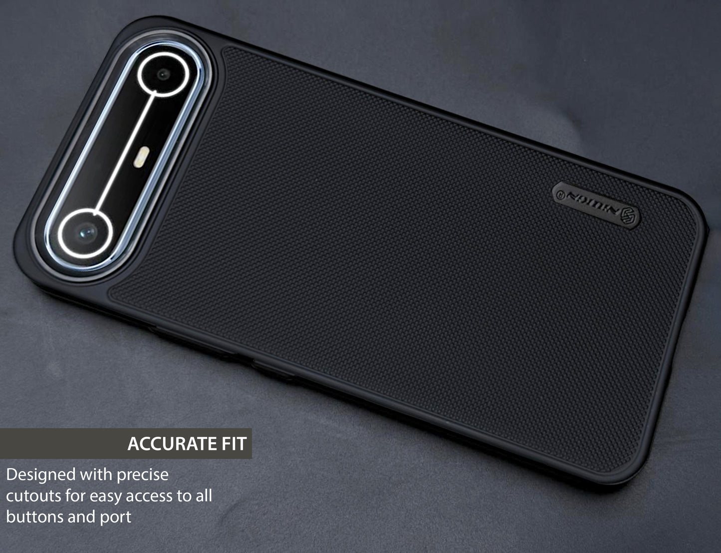 NIUKIN Super Frosted Dotted Case with Camera Ring for Tecno Pova Slim