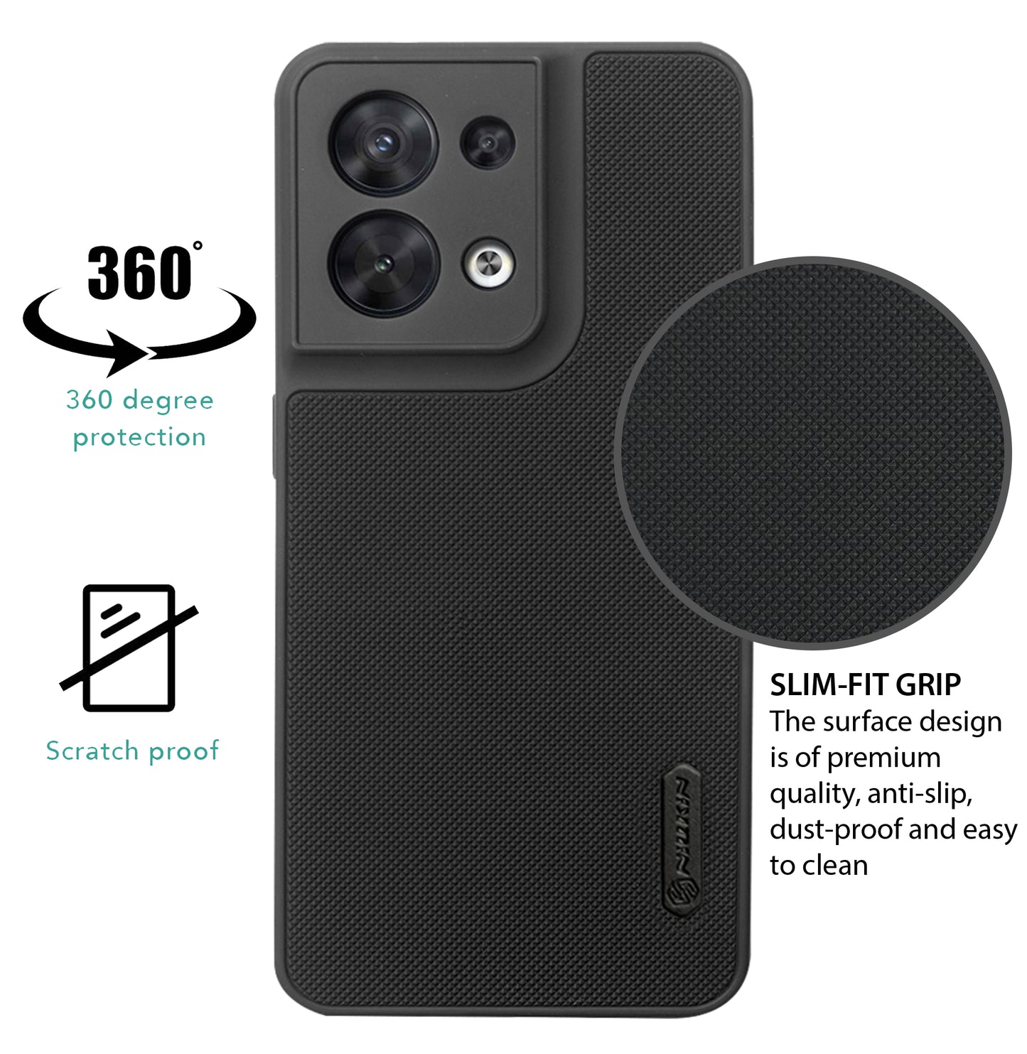 NIUKIN Super Frosted Dotted Case for Oppo Reno 8