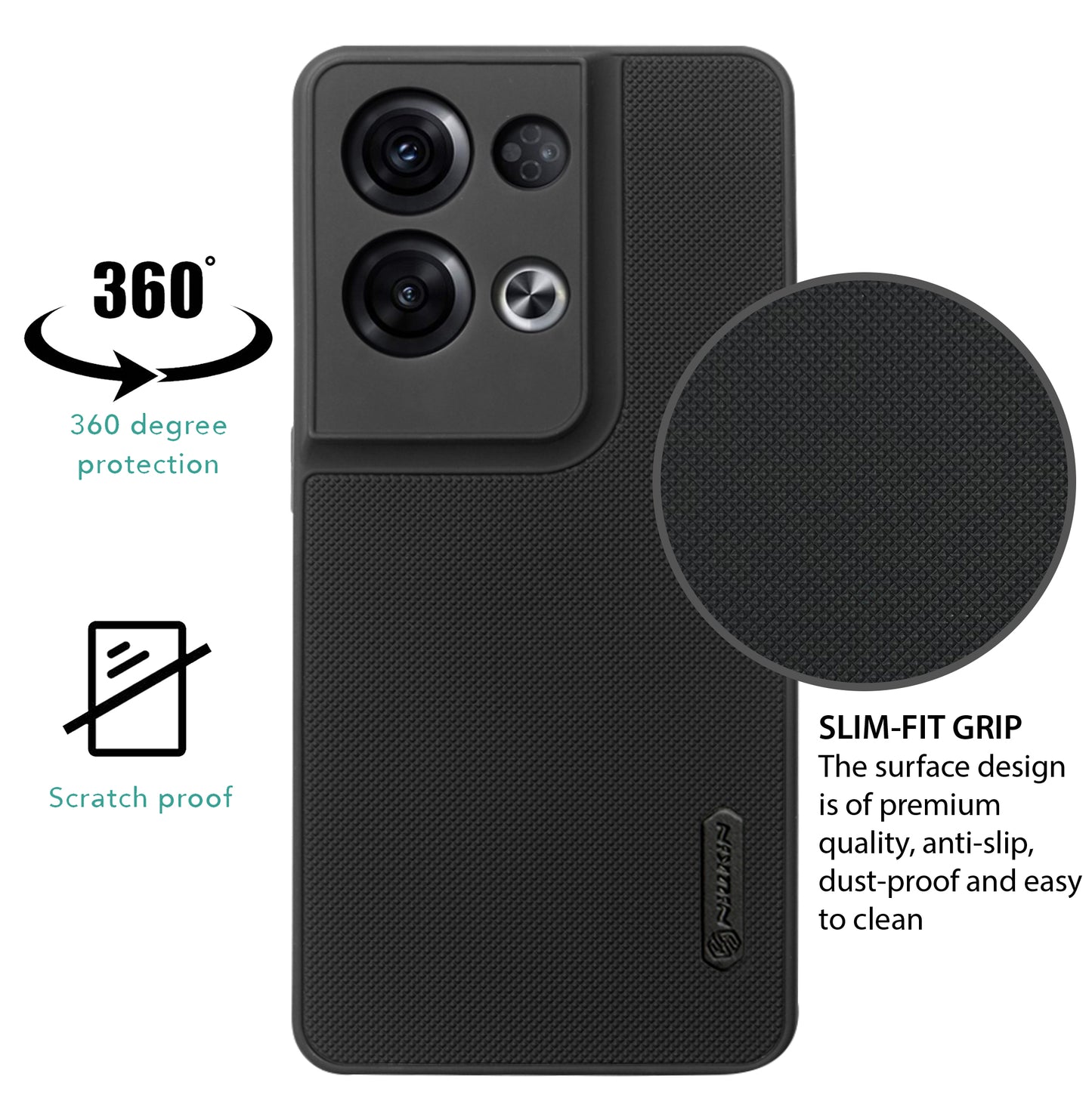 NIUKIN Super Frosted Dotted Case for Oppo Reno 8 Pro