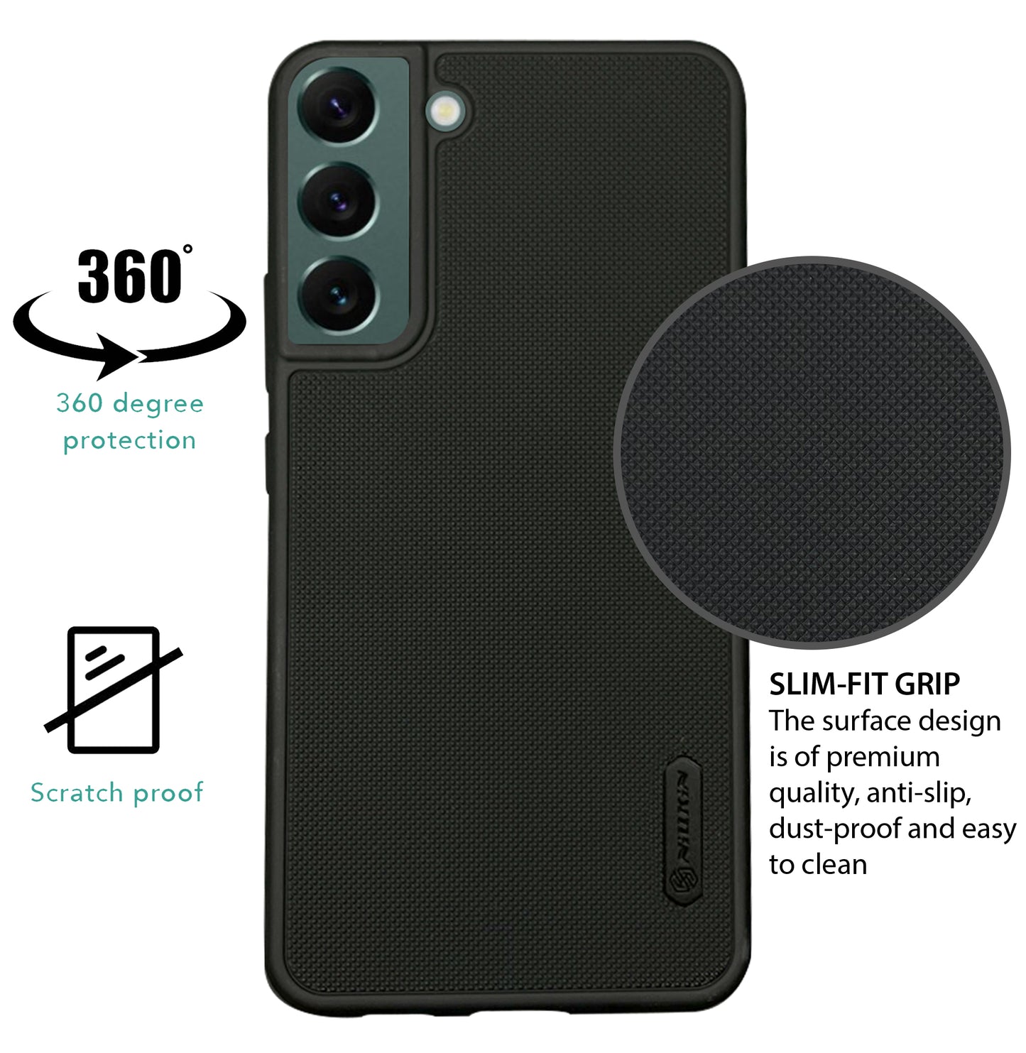 NIUKIN Super Frosted Dotted Case for Samsung S22 Plus
