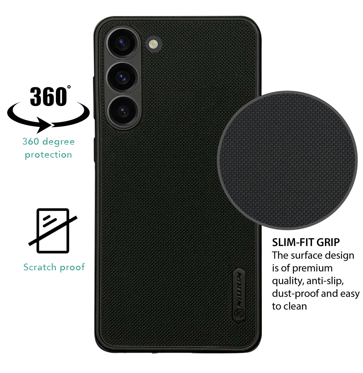NIUKIN Super Frosted Dotted Case for Samsung S23 Plus