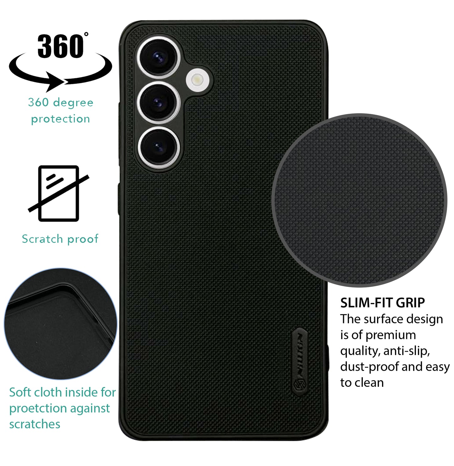 NIUKIN Super Frosted Dotted Case for Samsung S24