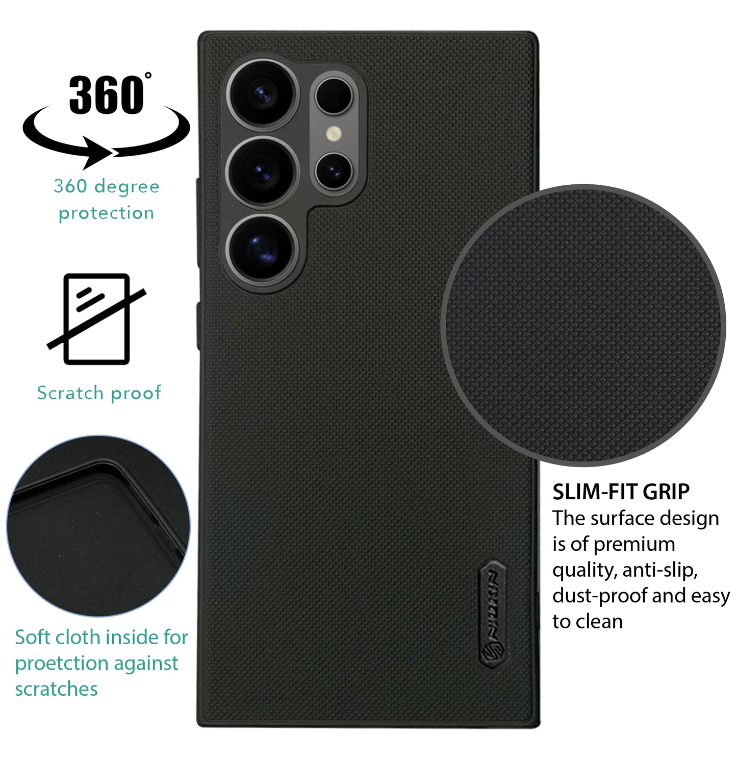 NIUKIN Super Frosted Dotted Case for Samsung S24 Ultra