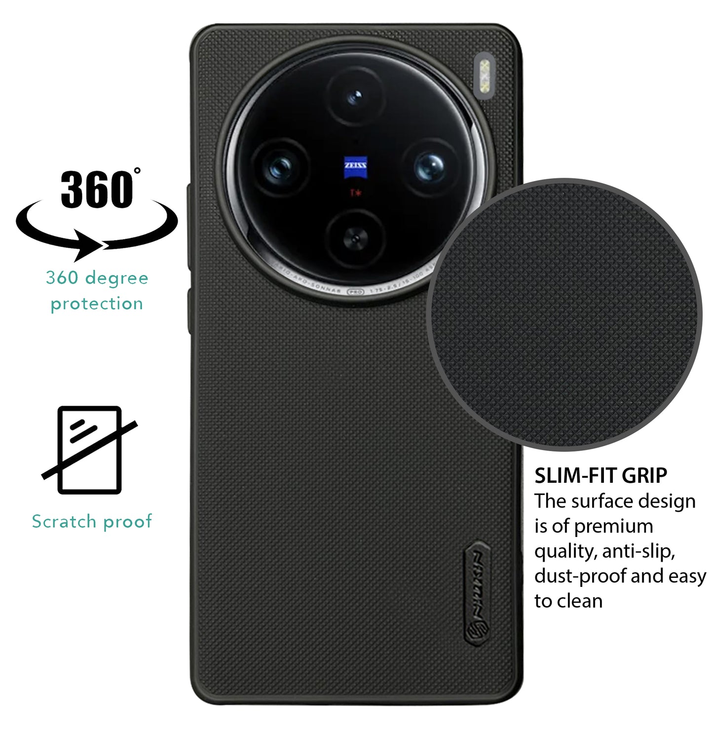 NIUKIN Super Frosted Dotted Case for Vivo X100 Pro